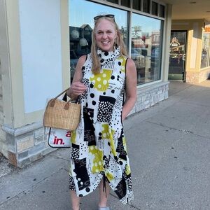 ▪️Moonlight Y&S Design Abstract Polka Dot Sleeveless Dress Artistic Lagenlook